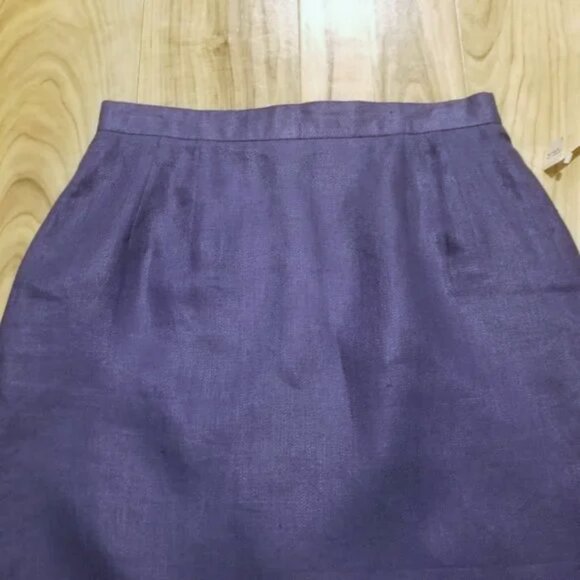 Nwt Talbots Irish Linen Skirt Sz 10 Womens Blue Lined Knee Length Pencil New $78 - Picture 2 of 8